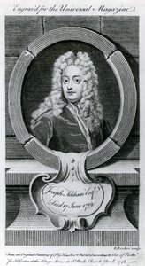 Joseph Addison, Esquire (1672-1719) Illustration for the Universal Magazine by Godfrey Kneller
